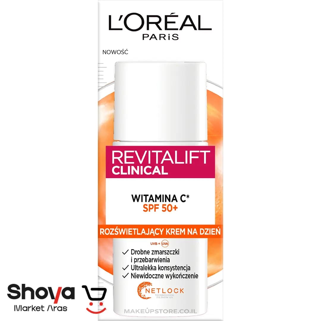 کرم ضد آفتاب بی رنگ لورال مدل Revitalift Clinical ضد لک و چروک 50 میلی لیتر