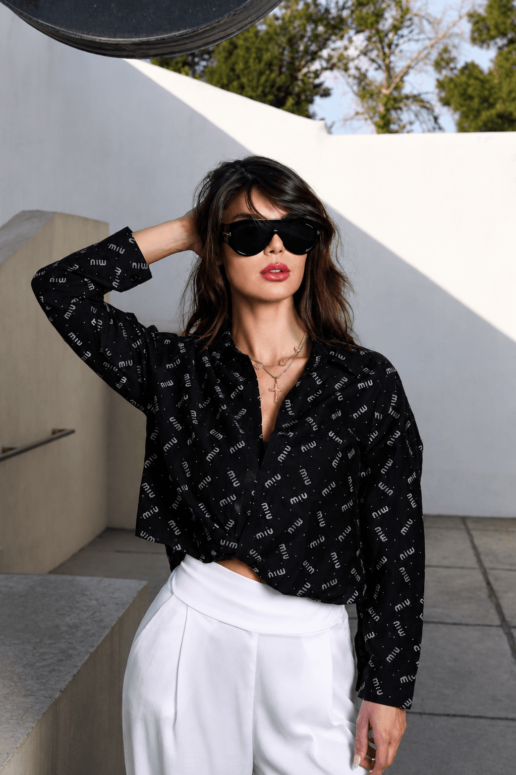 کراپ دخترانه طرحدار miu miu — تصویر ۲