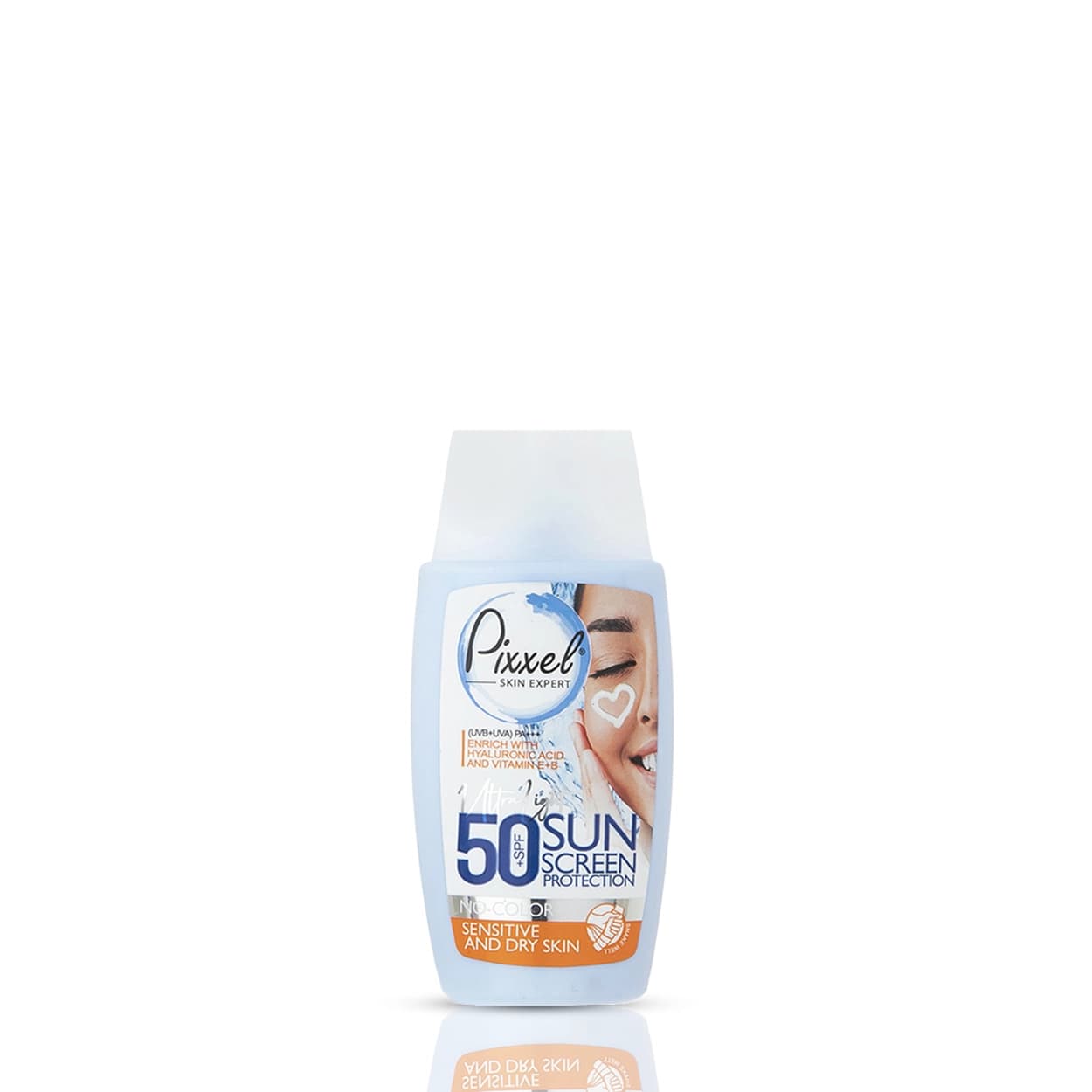 کرم ضدآفتاب بی‌رنگ پیکسل مدل خشک و حساس و نرمال Sunscreen Pixxel for Sensitive and Dry Skin SPF 50 کد 179