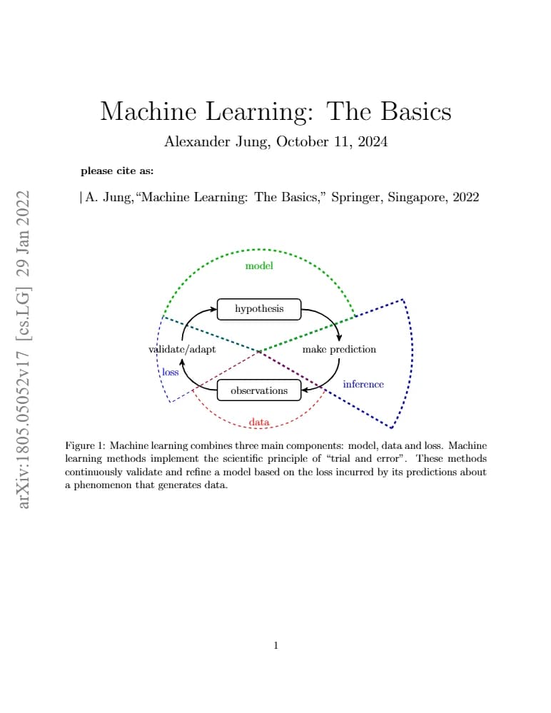 کتاب Machine Learning: The Basics (یادگیری ماشین: مبانی) نسخه انگلیسی PDF | الکساندر یونگ