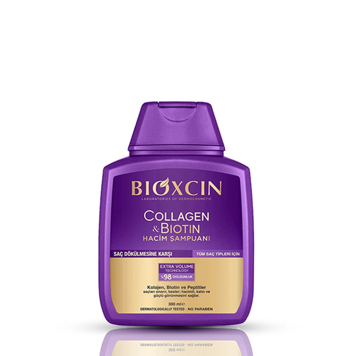 شامپو مو بیوکسین بنفش کلاژن و بیوتین ضد ریزش و حجم دهنده مدل Bioxcin Collagen & Biotin Volumizing Shampoo 300Ml کد 169