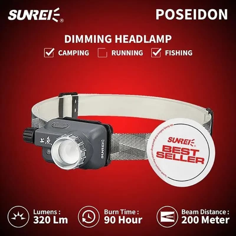 هدلامپ شارژی سانری مدل poseidon — تصویر ۶