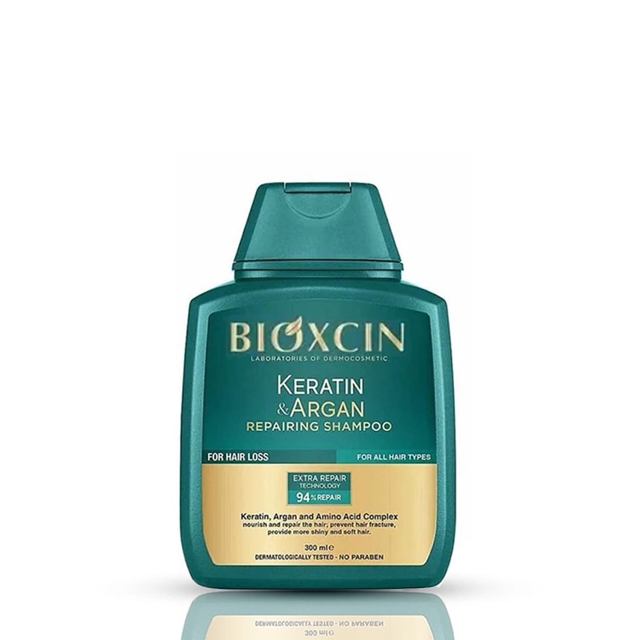شامپو مو بیوکسین سبز کراتین و آرگان ترمیم کننده ضد ریزش مدل Bioxcin keratin & Argan Repairing Shampoo 300Ml کد 167