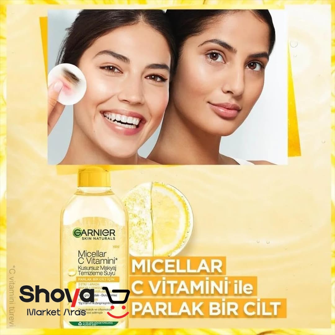 میسلار واتر گارنیر Garnier مدل Vitamin C روشن کننده حجم 400 میلی لیتر — تصویر ۳