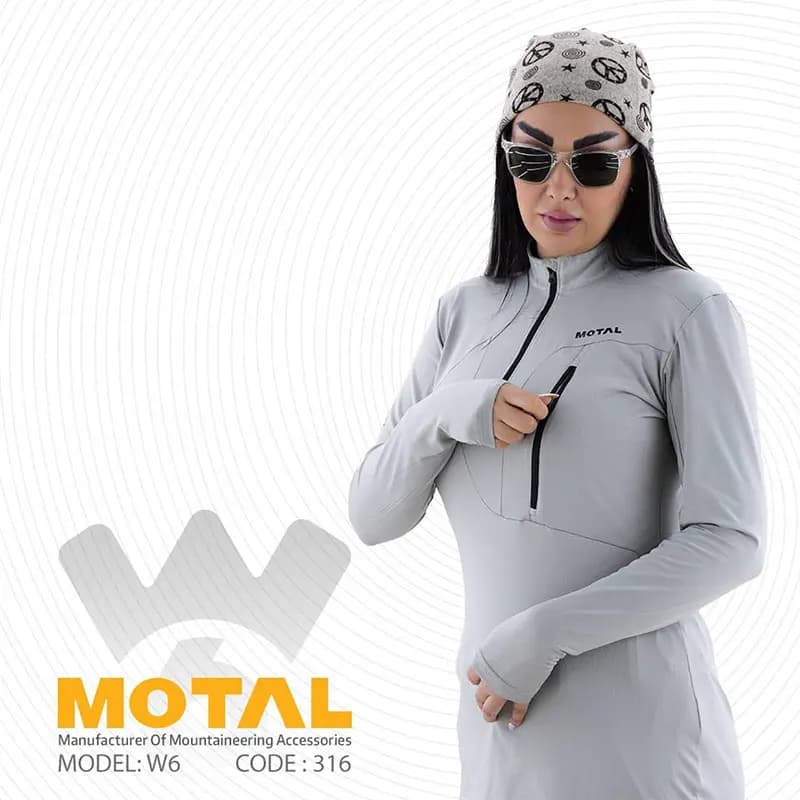 تیشرت نیم زیپ زنانه موتال مدل W6 کد M316 — تصویر ۳