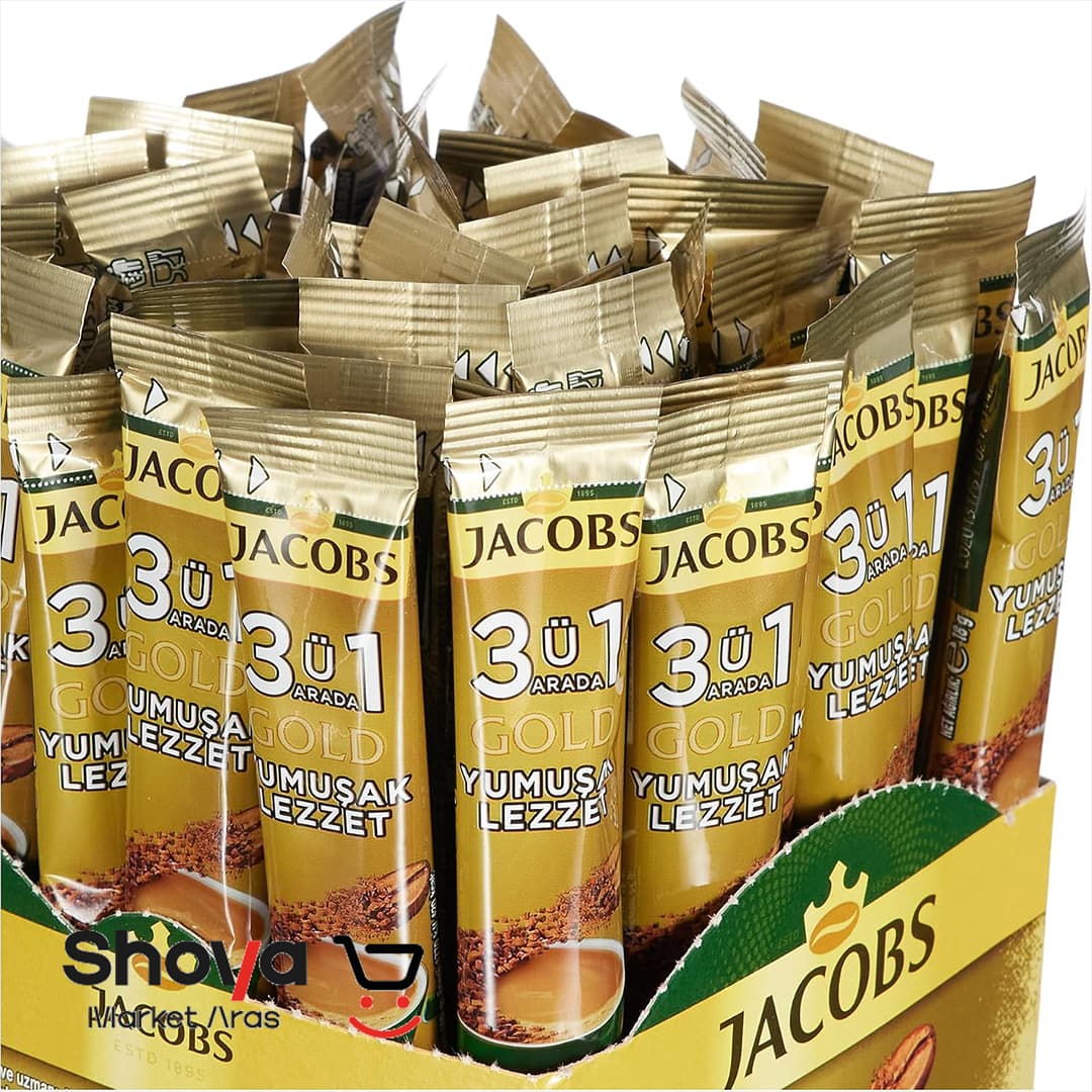 قهوه فوری جاکوبز Jacobs سه در یک مدل Gold گلد ملایم بسته 40 عددی — تصویر ۲