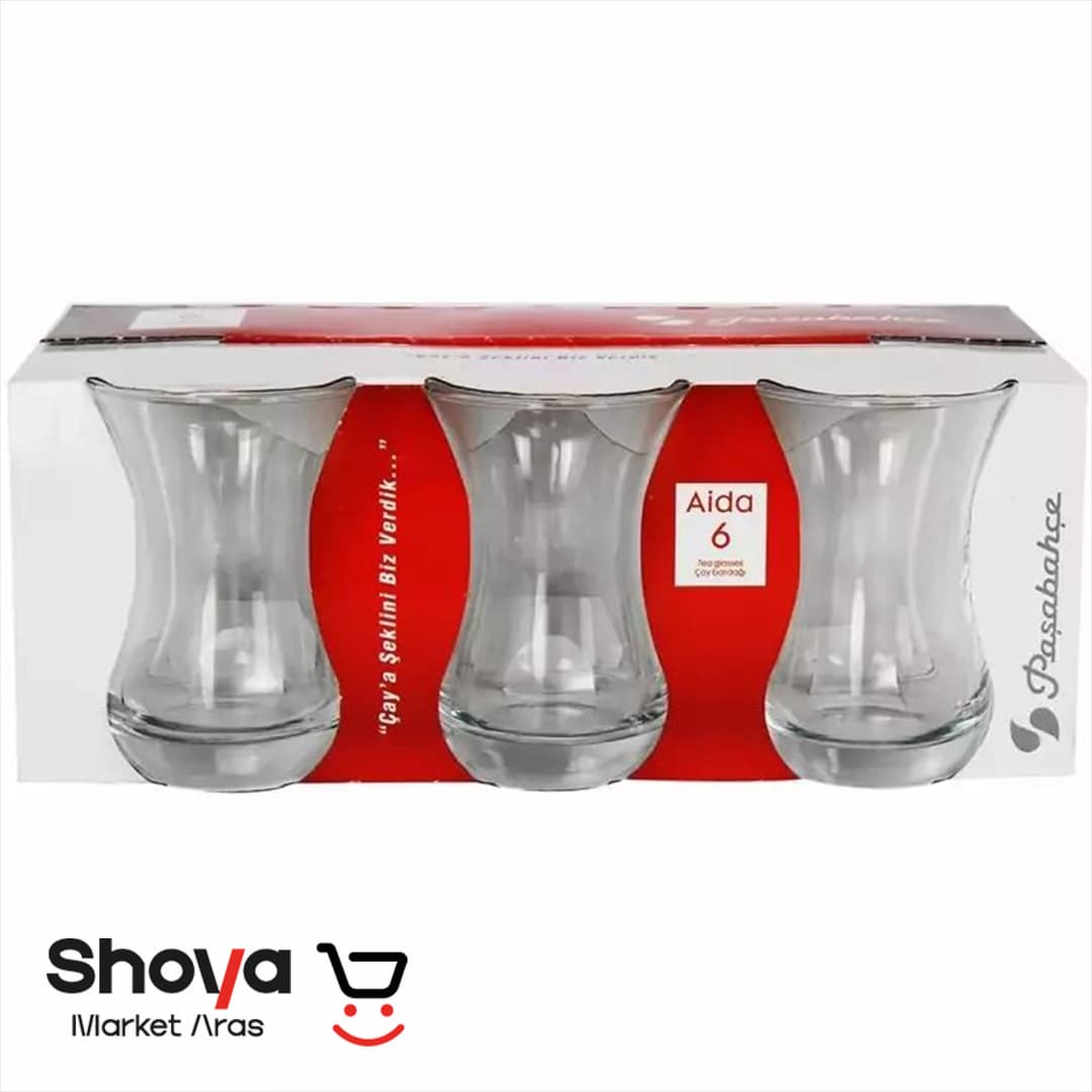 استکان کمر باریک پاشاباغچه Pasabahce مدل آیدا Aida کد 62511 بسته 6 عددی — تصویر ۴