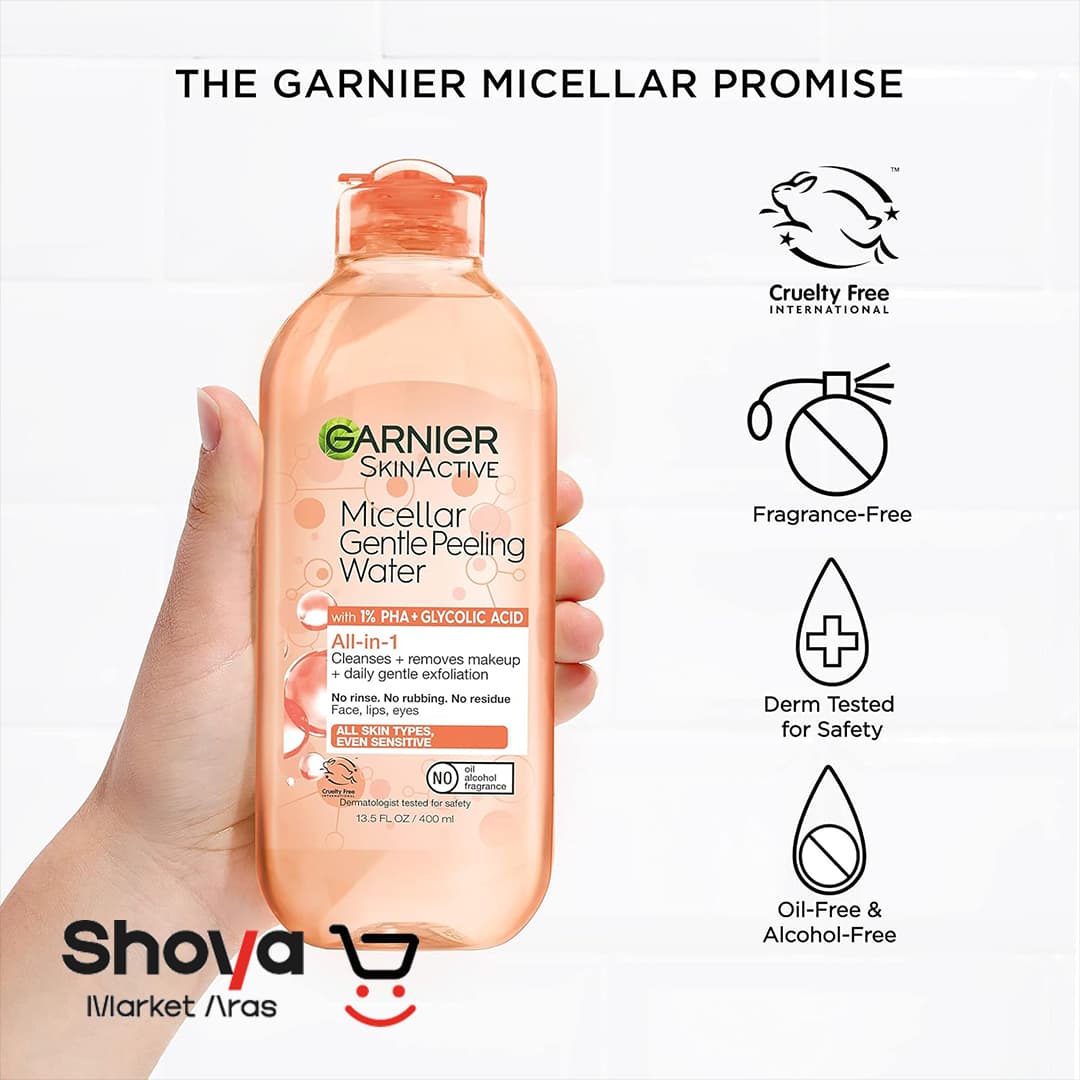 میسلار واتر لایه بردار گارنیر Garnier مدل Peeling حجم 400 میلی لیتر — تصویر ۴