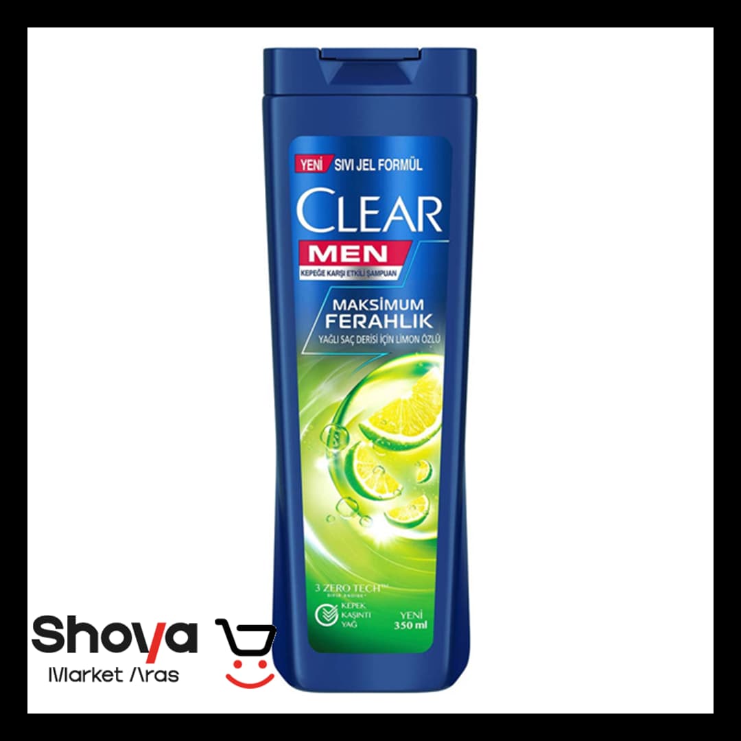 شامپو ضد شوره مردانه کلیر Clear مناسب موهای چرب حاوی عصاره لیمو حجم 350 میلی لیتر