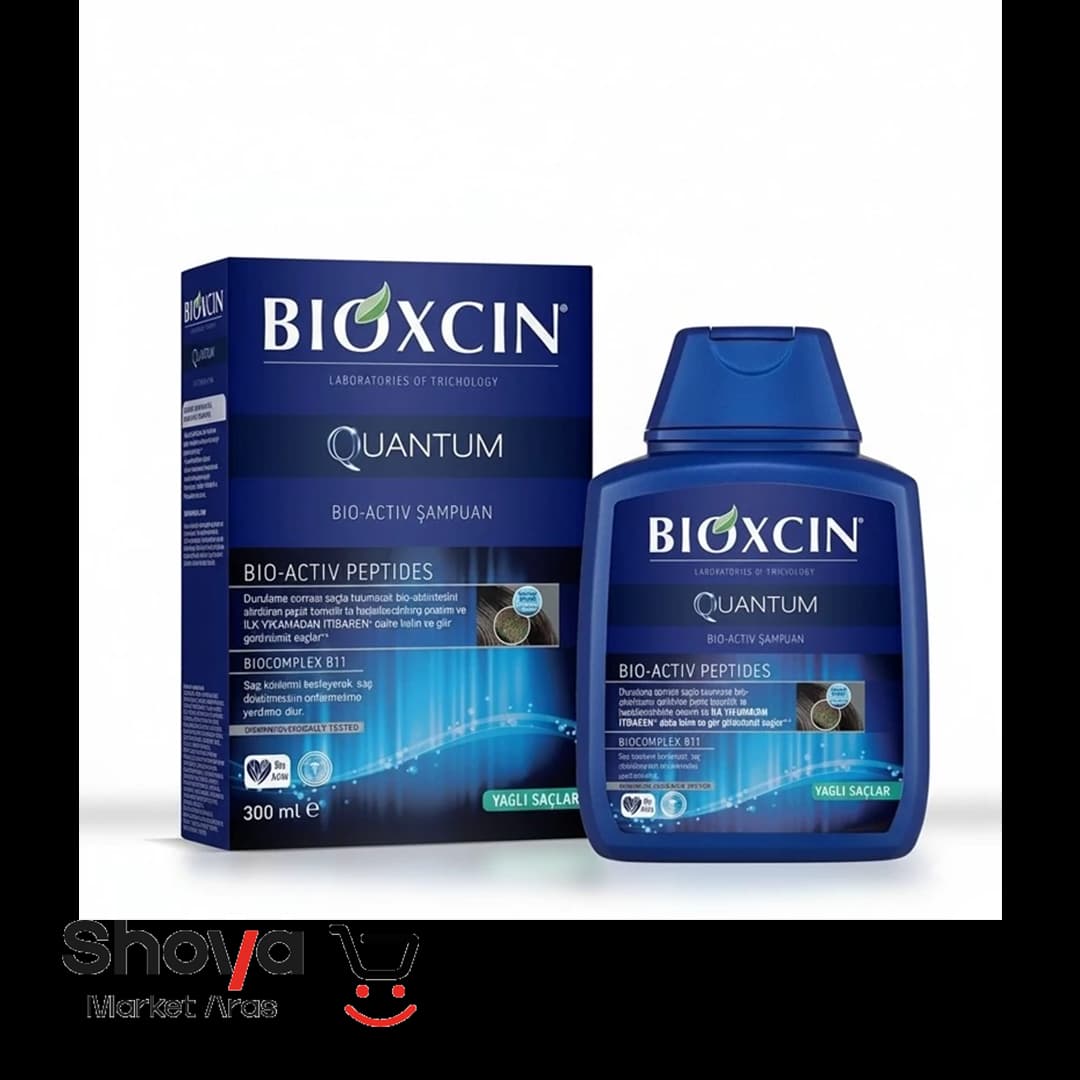 شامپو ضد ریزش بیوکسین Bioxcin مدل Quantum مناسب موهای چرب حجم 300 میلی لیتر