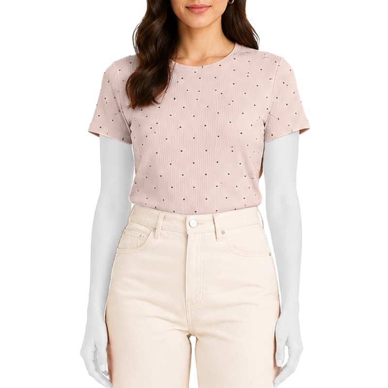 تیشرت اچ اند ام H&M زنانه کبریتی پینترستی طرح قلبی کد 107