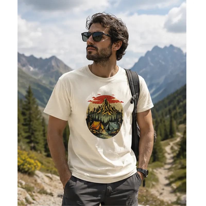 تیشرت طبیعت‌گردی و کوهنوردی Adventure طرح قطب نما — تصویر ۴