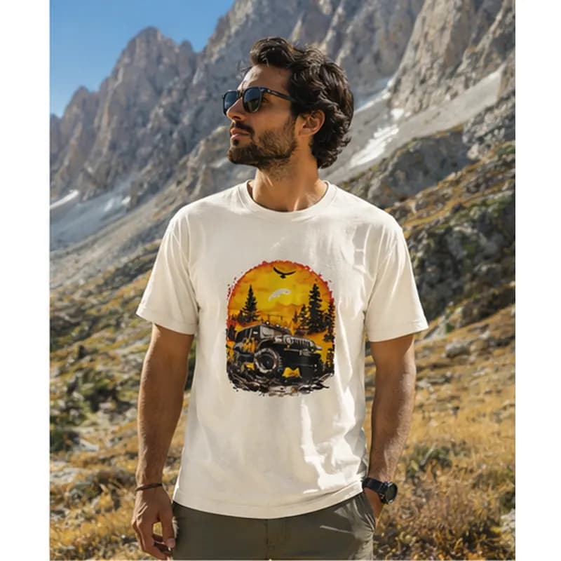 تیشرت طبیعت‌گردی و کوهنوردی Adventure طرح قطب نما — تصویر ۵