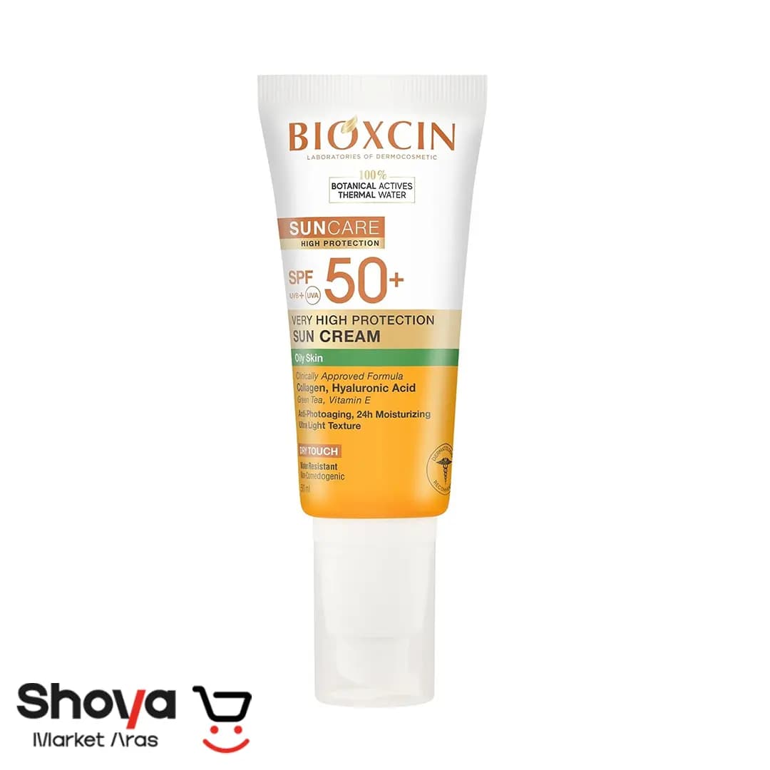کرم ضد آفتاب بی رنگ بیوکسین BIOXCIN با +SPF50 حجم 50 میلی‌لیتر — تصویر ۲