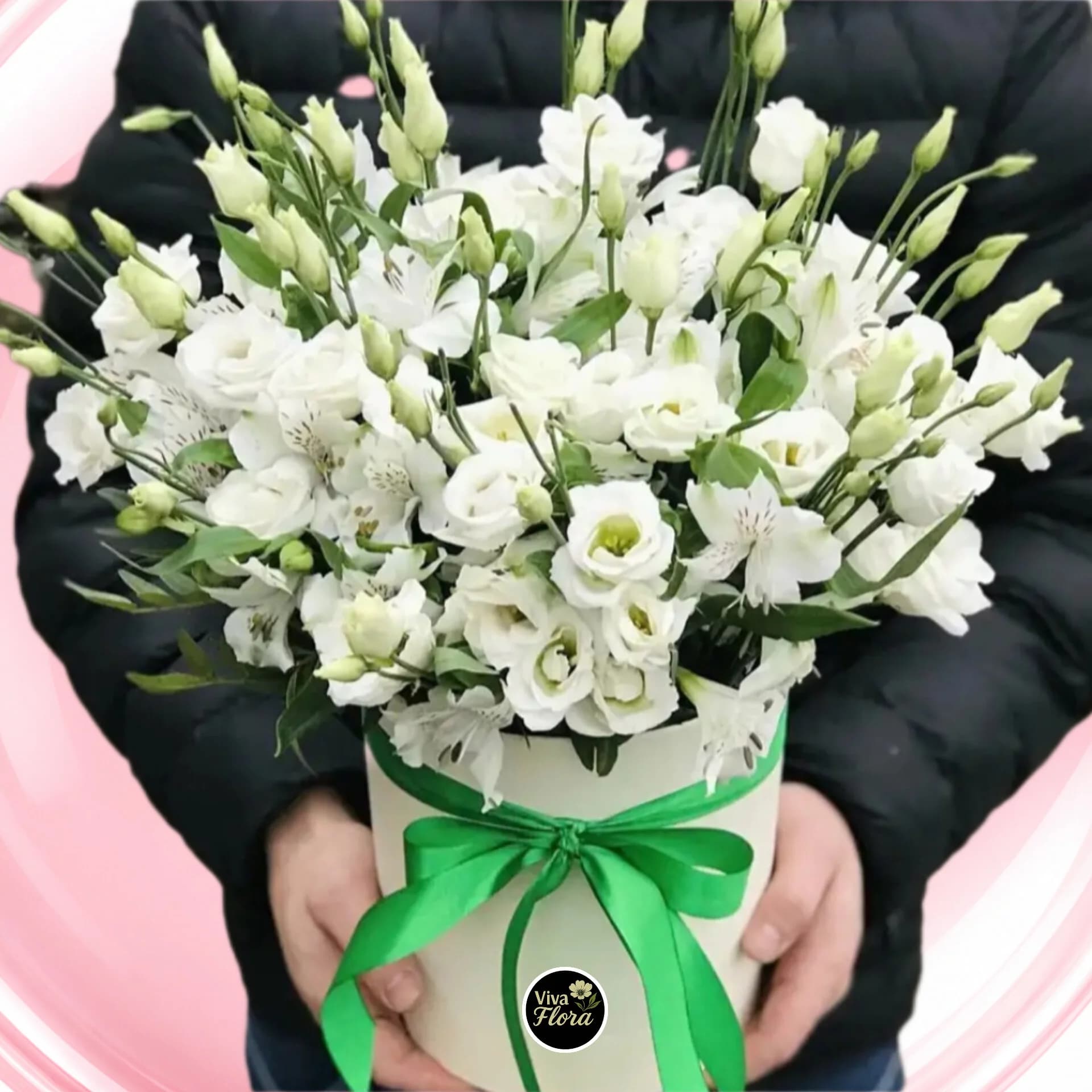 باکس گل لیسیانتوس سفید