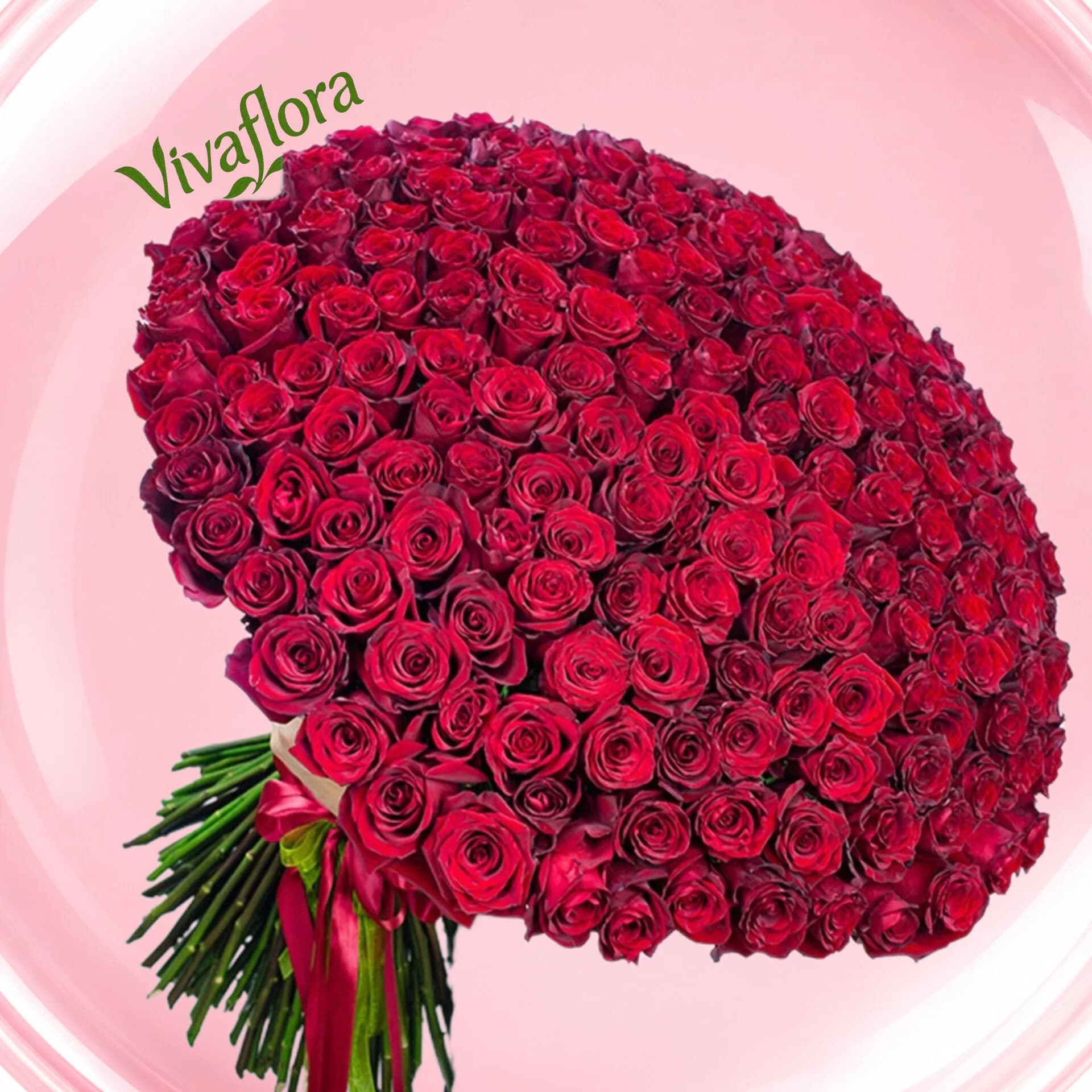 دسته گل بزرگ رز قرمز
