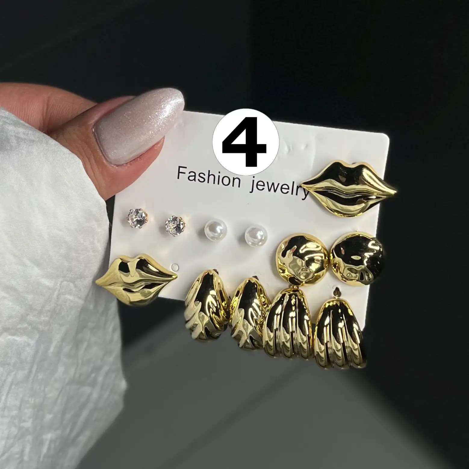 گوشواره پک 6عددی پینترستی رنگ ثابت کد etk — تصویر ۴