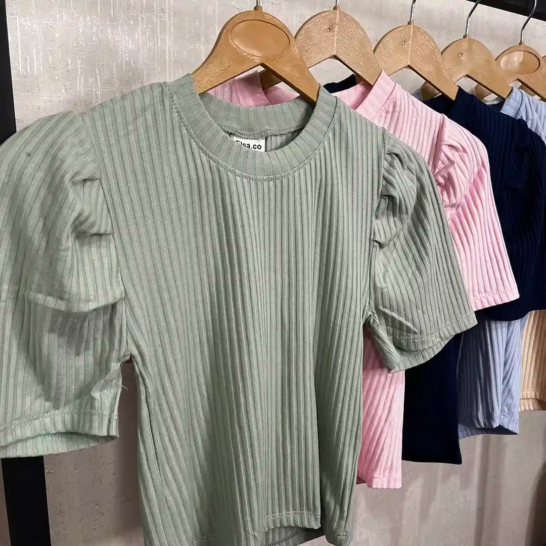 کراپ تیشرتی کرکره ای دخترانه -کد c009 — تصویر ۴