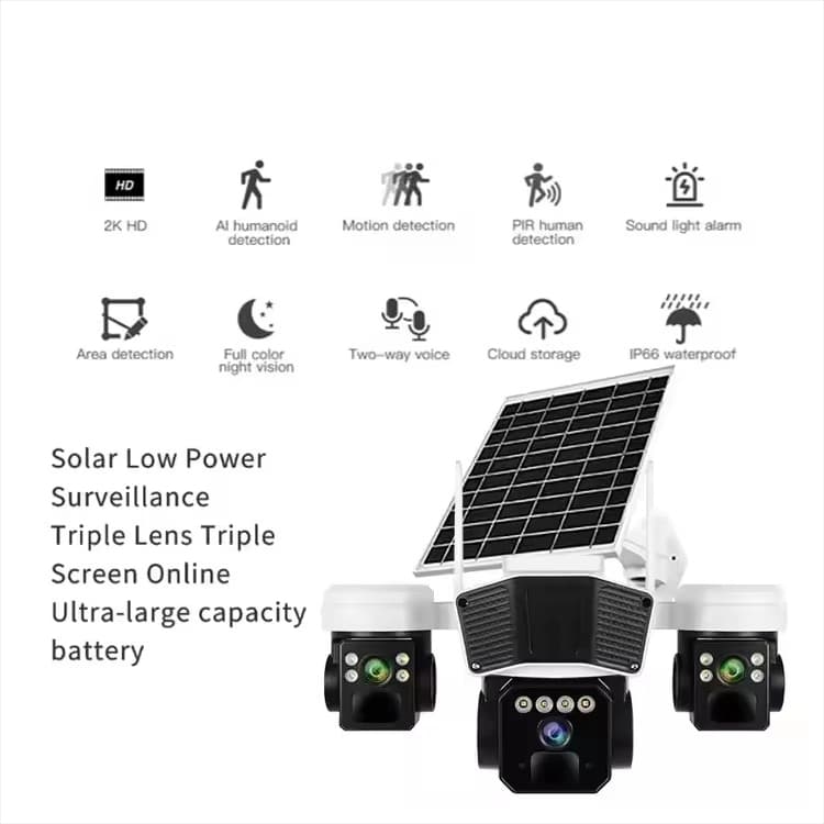 دوربین مداربسته تحت شبکه مدل خورشیدی سه لنز TL3 همراه رم 128 گیگابایت توشیبا — تصویر ۲