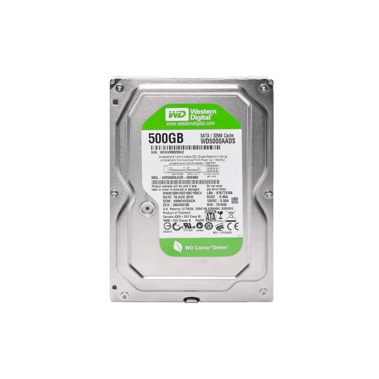 هارد دیسک اینترنال وسترن دیجیتال مدل GREEN WD500SGSH ظرفیت 500 گیگابایت