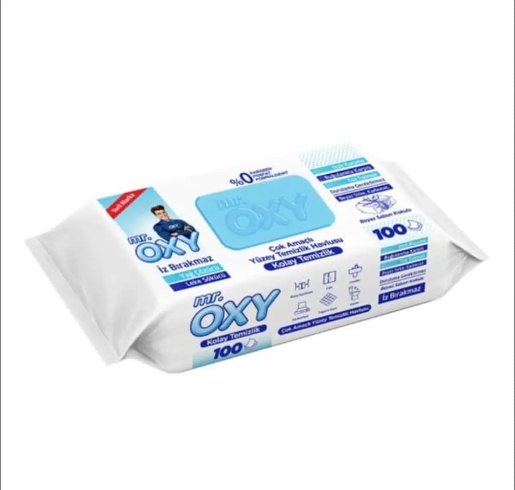 دستمال مرطوب مستر اوکسی Mr Oxy مناسب انواع سطوح بسته 100 عددی