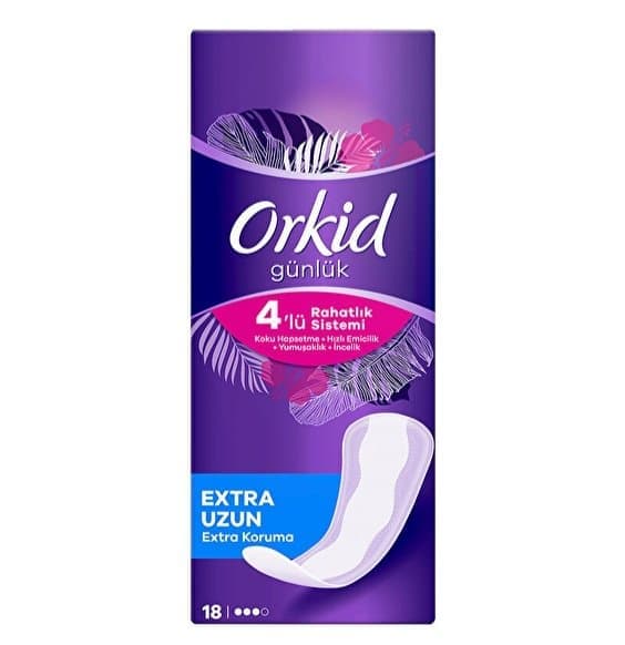 پد روزانه ارکید Orkid Extra uzun سایز خیلی بلند بسته 18 عددی