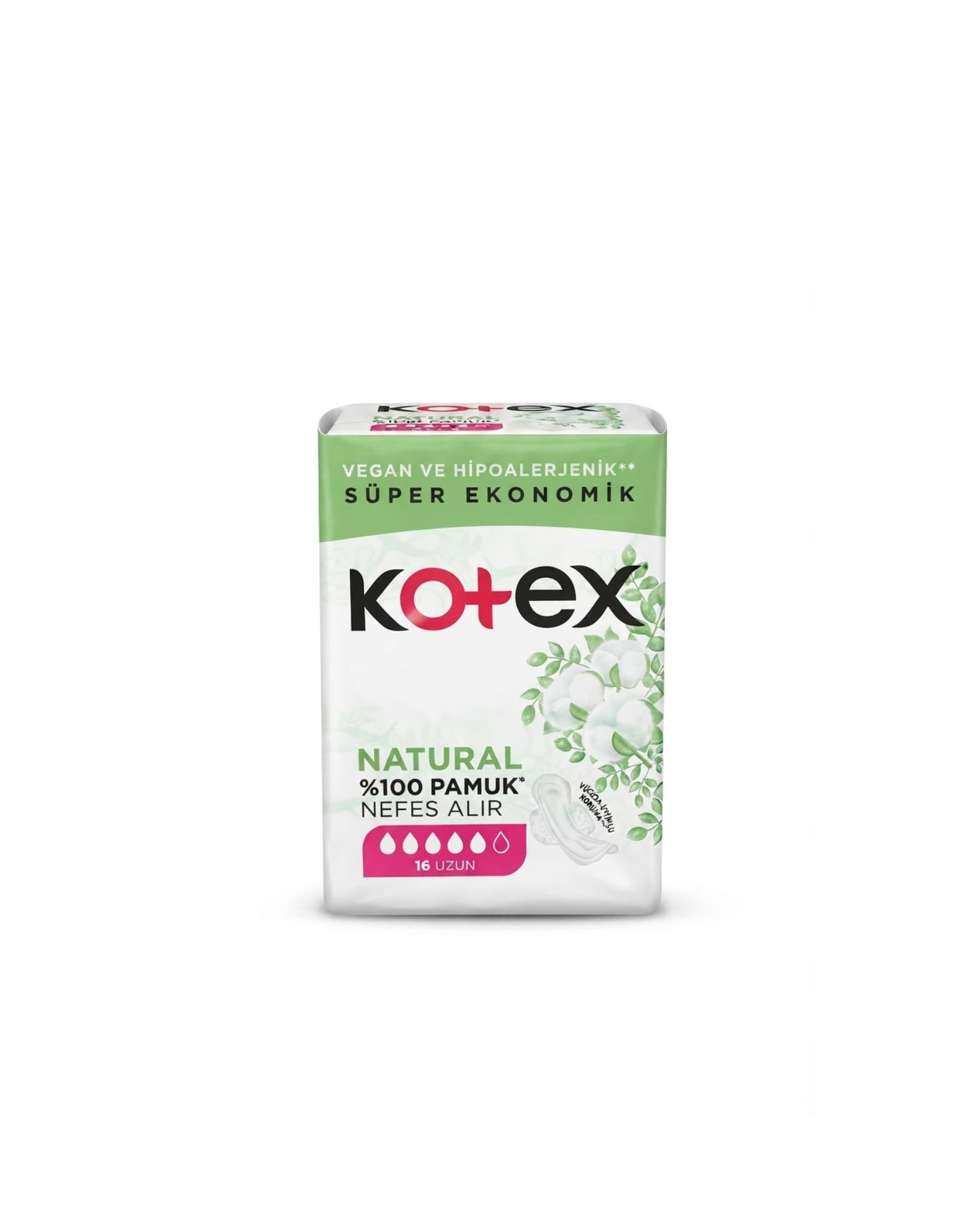 نوار بهداشتی کوتکس مدل Natural سایز بزرگ (Uzun) بسته ۱۶ عددی