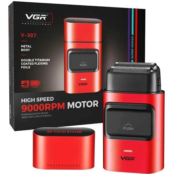 شیور شارژی وی جی آر مدل V-307 با دور موتور ۹۰۰۰ RPM — تصویر ۳
