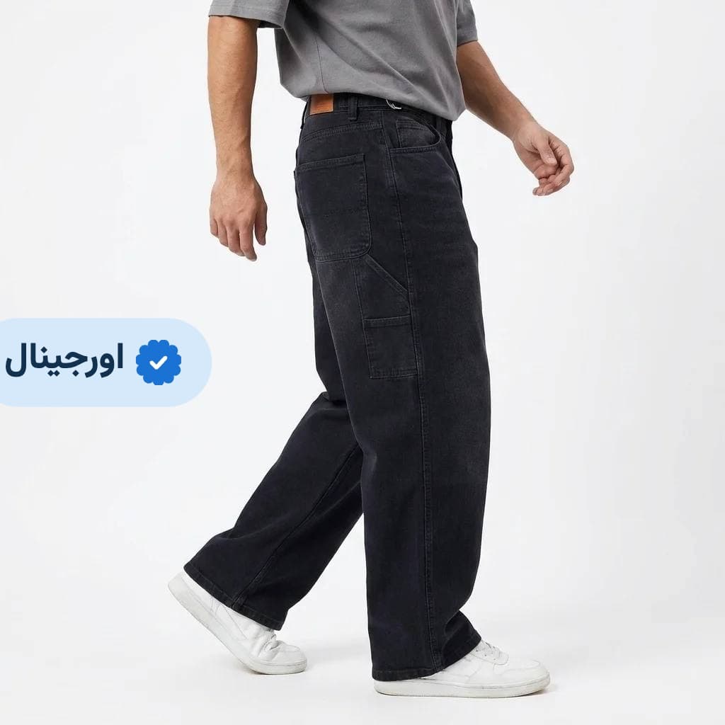 شلوار جین بگ کارپنتر مشکی دودی استرادیواریوس Stradivarius