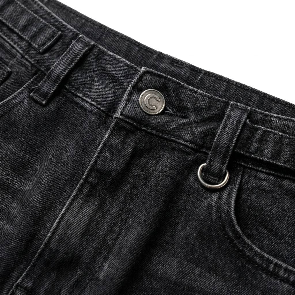 شلوار جین بگ کارپنتر مشکی دودی استرادیواریوس Stradivarius — تصویر ۶