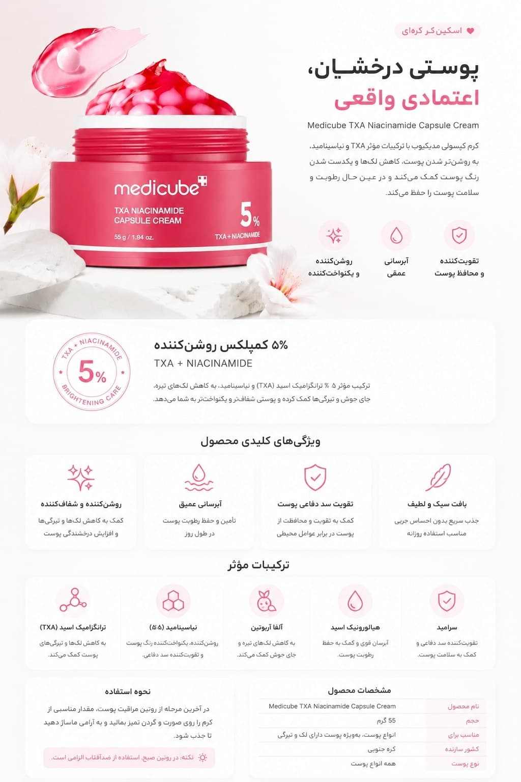 Medicube TXA Niacinamide Capsule Cream — تصویر ۳