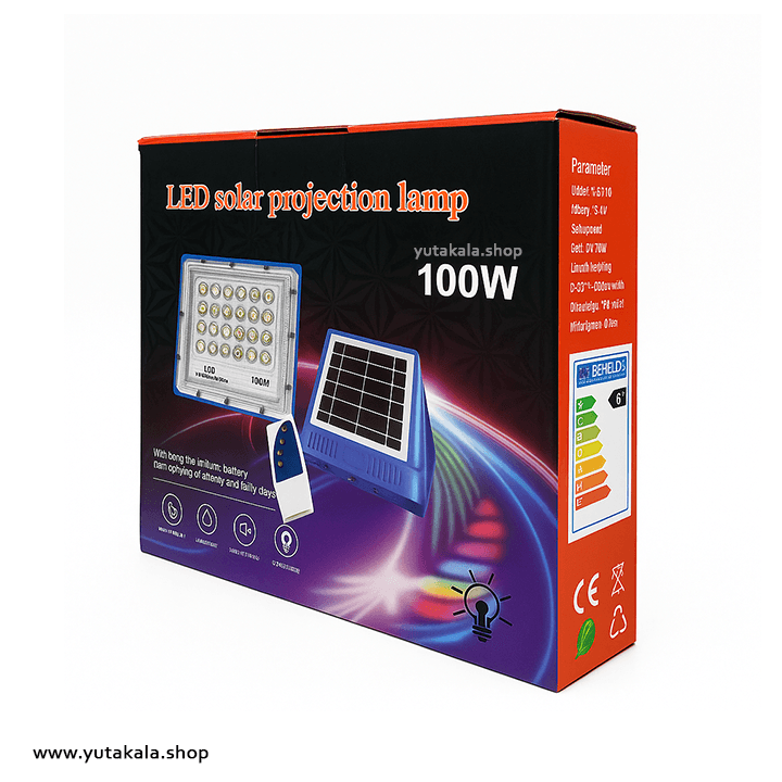 پروژکتور LED خورشیدی مدل E025-100W — تصویر ۲
