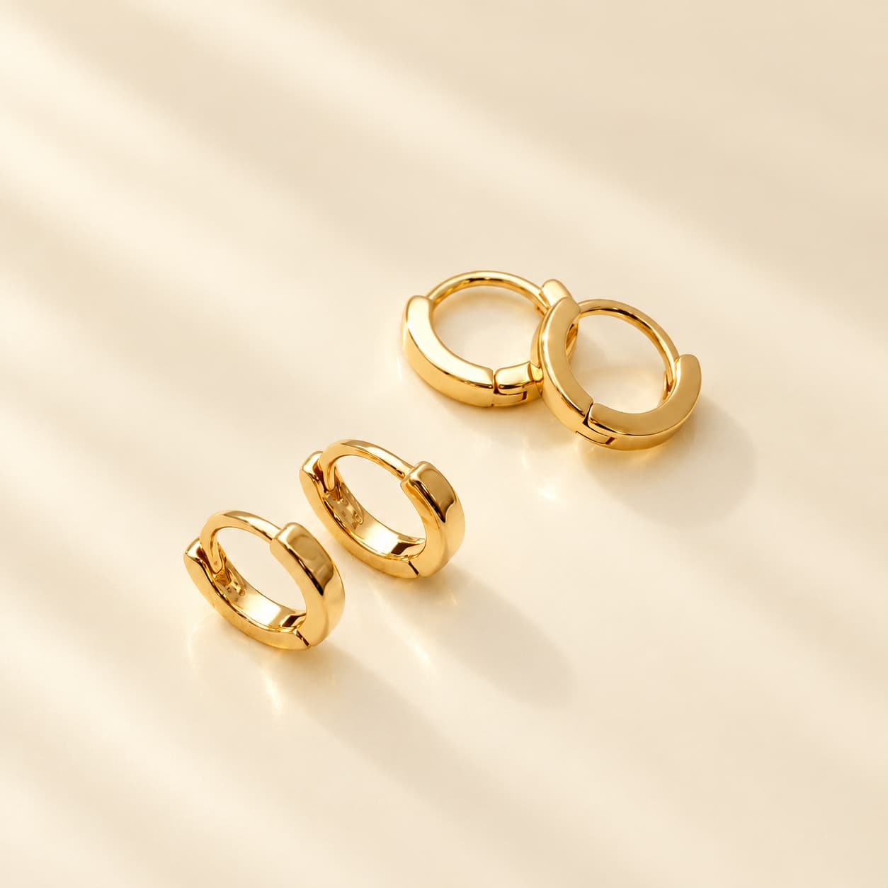 گوشواره حلقه ای ساده مینیمال طرح طلای ژوپینگ
