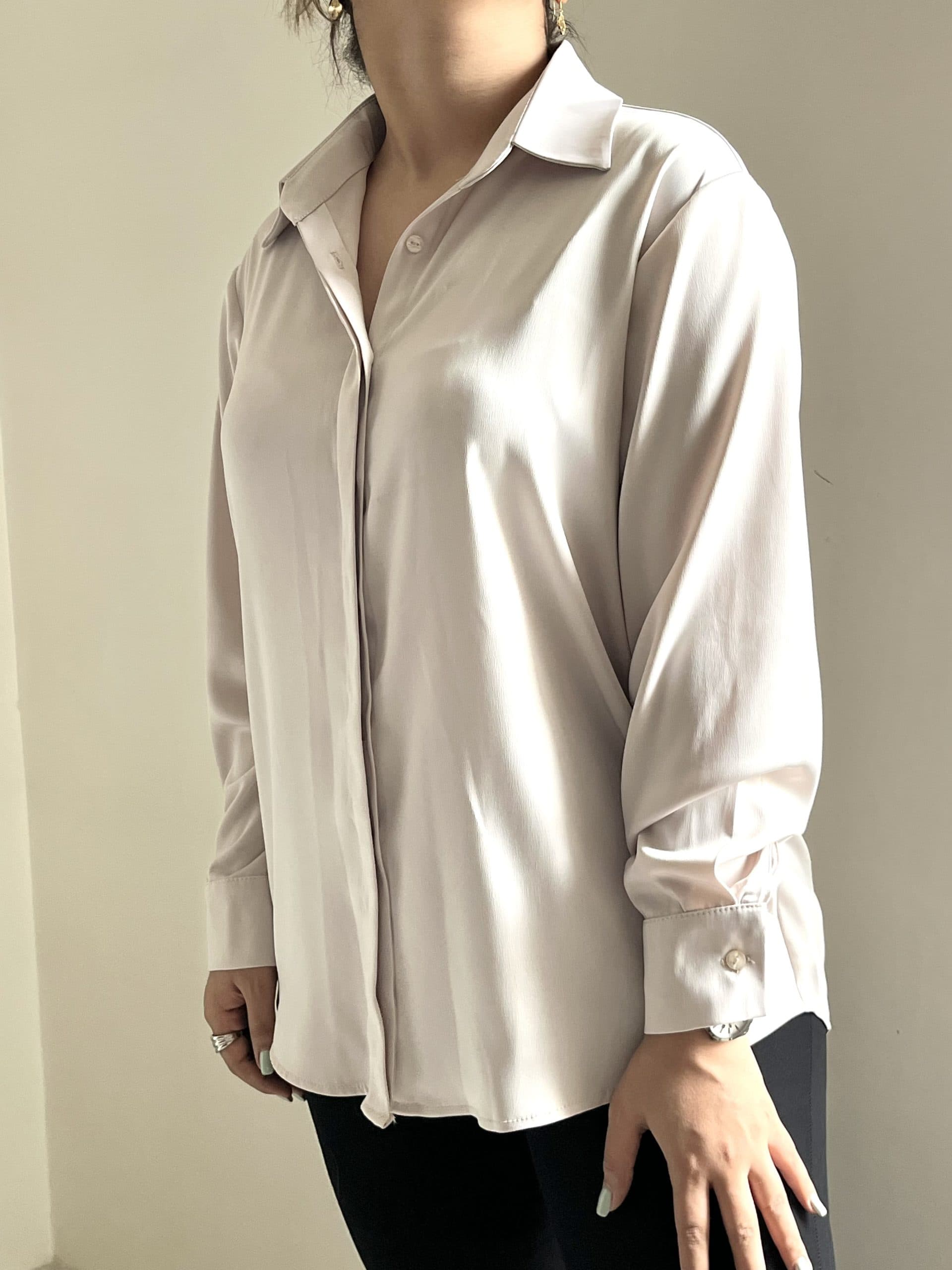 شومیز ساتن زارا استخوانی کد510