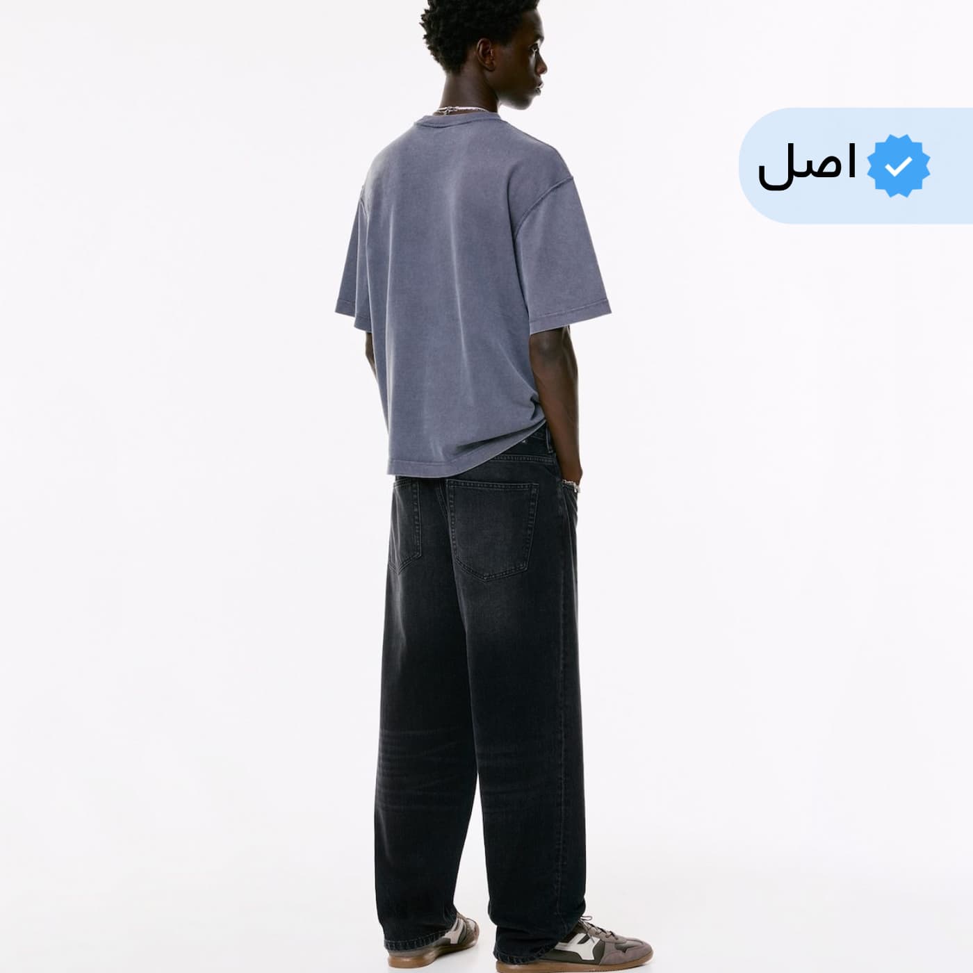 شلوار جین فول بگ مردانه ذغالی پول اند بیر Pull&Bear