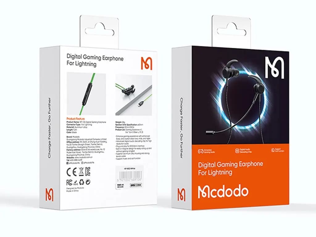 هندزفری سیمی گیمینگ لایتنینگ مک دودو Mcdodo Gaming Lightning Earphone HP-135 — تصویر ۳