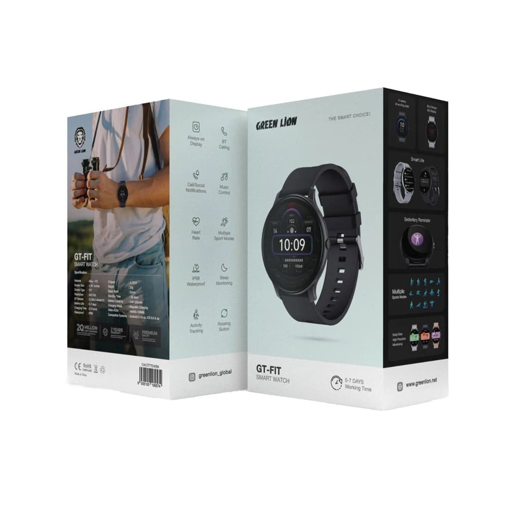 ساعت هوشمند گرین لاین مدل GT-FIT با بدنه پلی کربنات و بند سیلیکونی — تصویر ۲