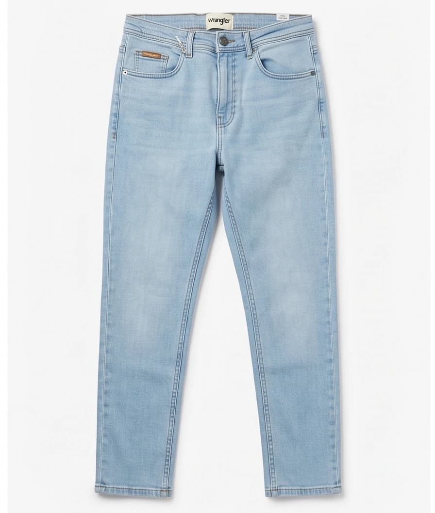 شلوار جین راسته مردانه آبی یخی رانگلر Wrangler
