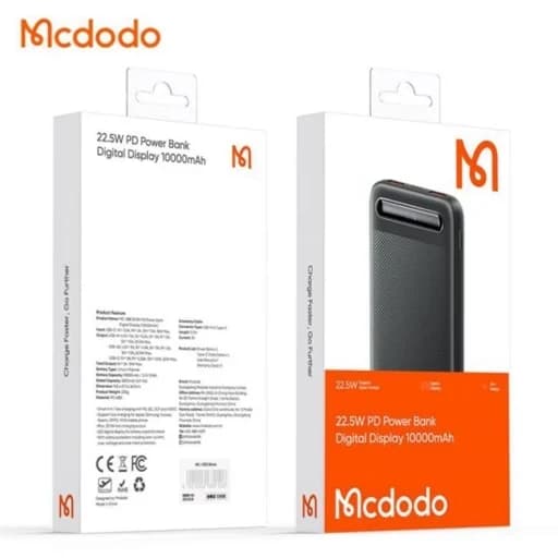 پاوربانک 22.5 وات مک دودو مدل MC-3881 ظرفیت 10000 میلی آمپر ساعت