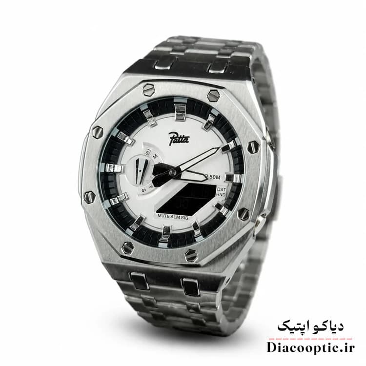 ساعت مچی مردانه برند Pate دو زمانه جهان نما مدل DO1104