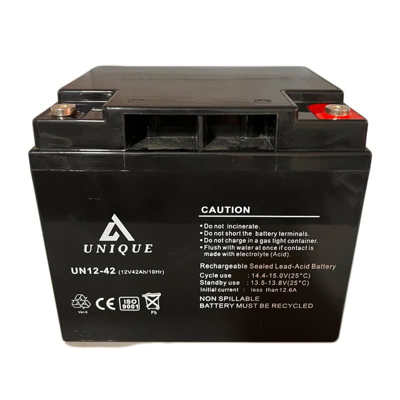 باتری UPS با ولتاژ 12 ولت و شدت جریان 42 آمپرساعت یونیک مدل 12v42ah