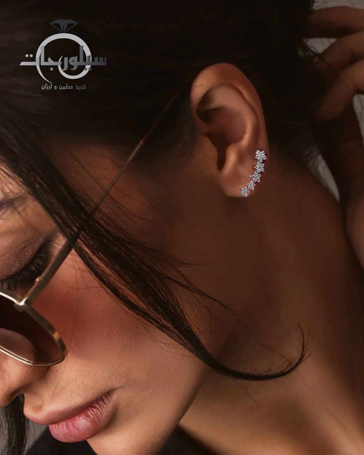 گوشواره نقره زنانه کد ER01014 — تصویر ۳