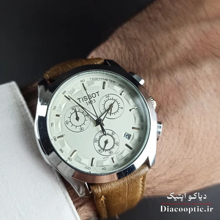 ساعت مچی مردانه برند تیسوت سه موتور مدل DO1152 بند چرم — تصویر ۶