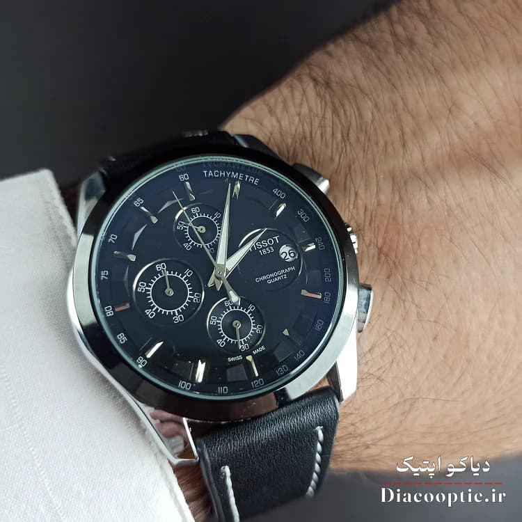 ساعت مچی مردانه برند تیسوت سه موتور مدل DO1153 بند چرم — تصویر ۶