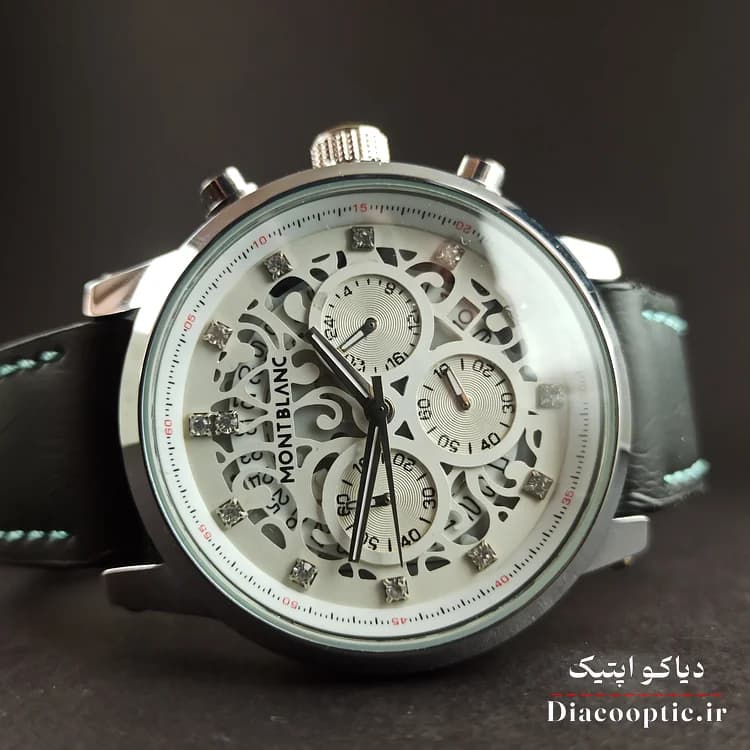 ساعت مچی مردانه برند مونت بلانک سه موتور با بند اضافه مدل DO1154 — تصویر ۷
