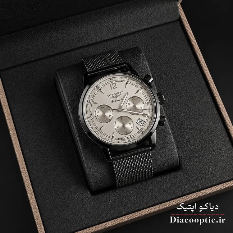 ساعت مچی مردانه برند Longines سه موتور مدل DO1157 حصیری — تصویر ۳