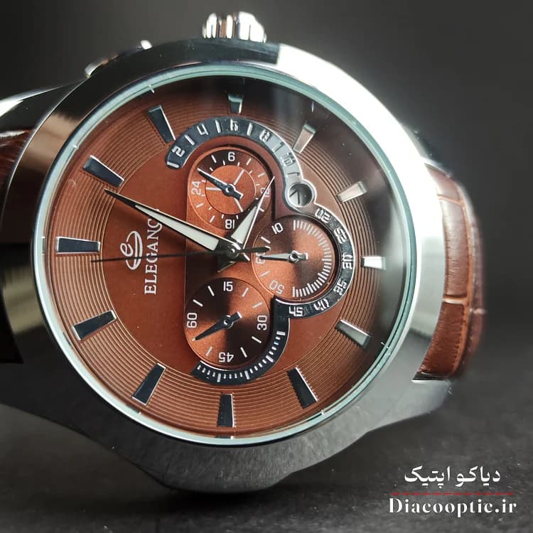 ساعت مچی مردانه برند الگانس مدل DO1176 بند چرمی — تصویر ۳