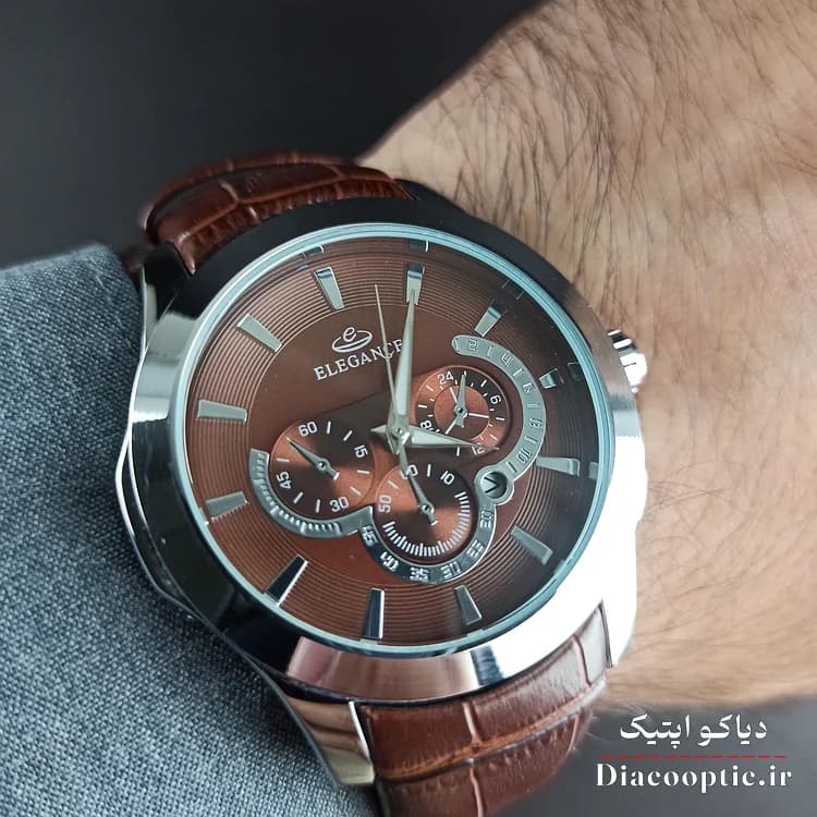 ساعت مچی مردانه برند الگانس مدل DO1176 بند چرمی — تصویر ۶