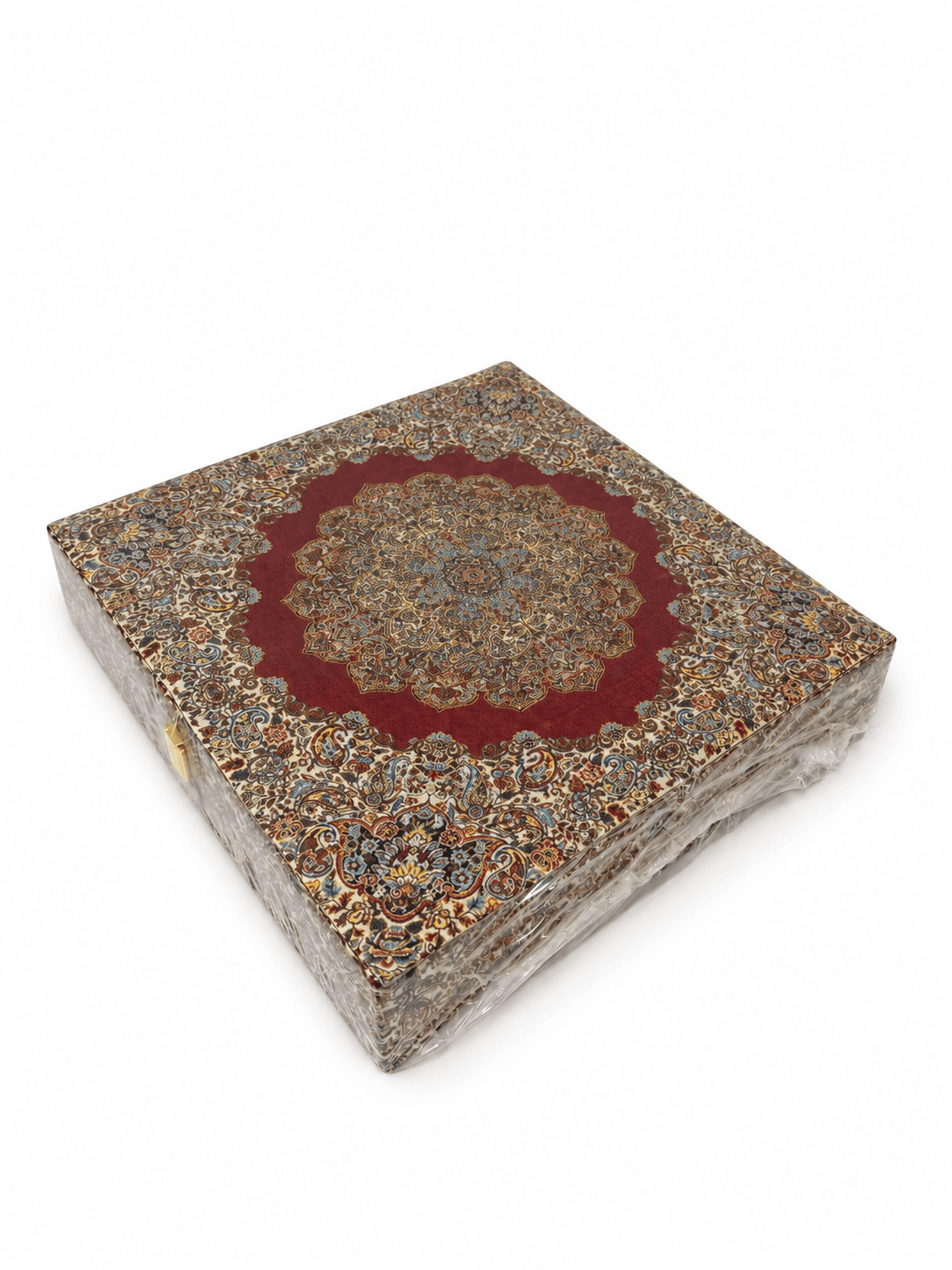 جعبه پذیرایی ترمه مدل T03 طرح افراز قرمز ۶ خانه
