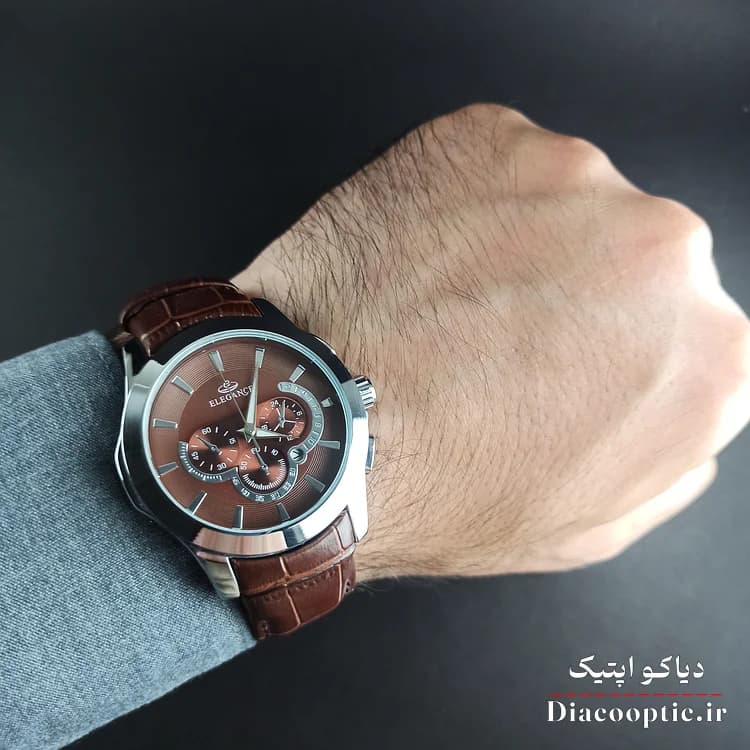 ساعت مچی ست برند الگانس مدل 1182 بند چرمی — تصویر ۳